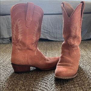 Suede Tecovas Western Cowboy cowgirl Boots - Dusty Rose 9